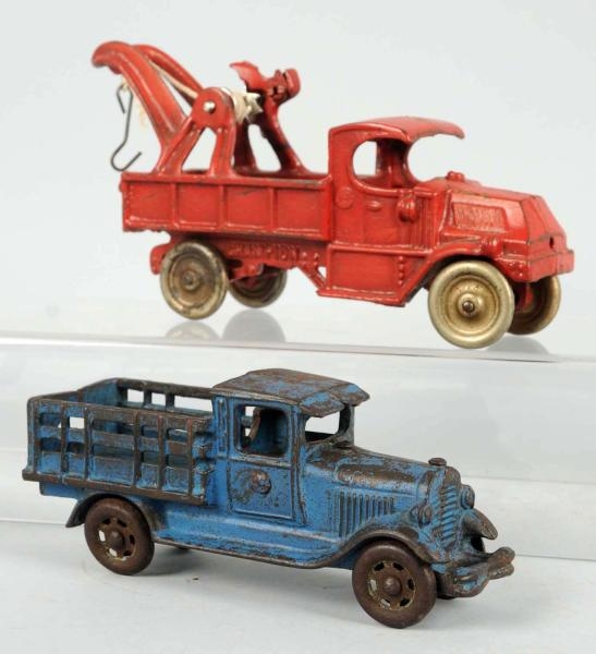 LOT OF 2: CAST IRON TRUCK TOYS.                   