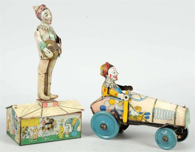 LOT OF 2: TIN LITHO UNIQUE ART WIND-UP TOYS.      