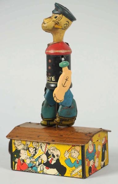 TIN LITHO MARX POPEYE ROOF DANCING WIND-UP TOY.   