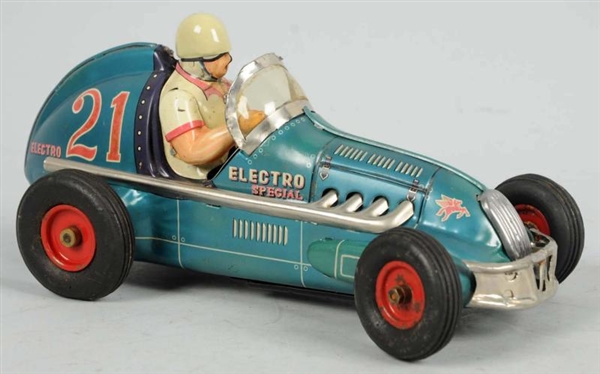 TIN LITHO RACE CAR BATTERY-OPERATED TOY.          