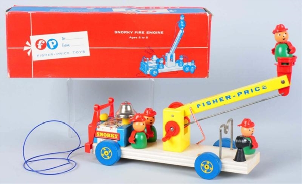 FISHER PRICE NO. 168 SNORKY FIRE ENGINE TOY.      