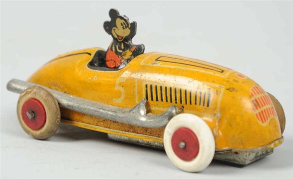 TIN LITHO DISNEY MICKEY MOUSE CAR WIND-UP TOY.    