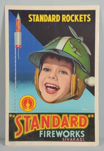 1940S-50S STANDARD FIREWORKS PAPER POSTER.        