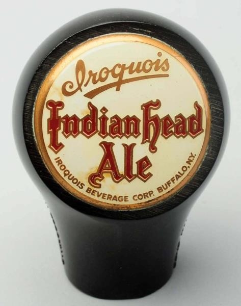 IROQUOIS INDIAN HEAD ALE BEER TAP KNOB.           