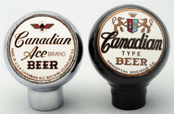 LOT OF 2: CANADIAN ACE BEER TAP KNOBS.            