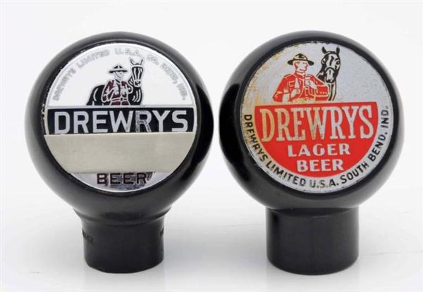 LOT OF 2: DREWRYS BEER TAP KNOBS.                 