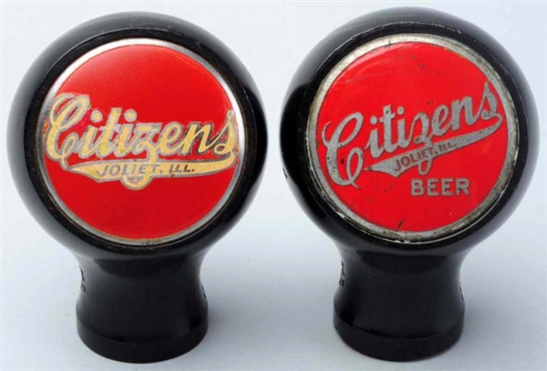 LOT OF 2: CITIZENS BEER TAP KNOBS.                