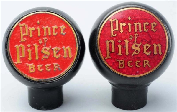 LOT OF 2: PRINCE OF PILSEN BEER TAP KNOBS.        