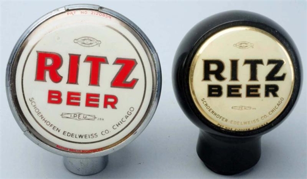 LOT OF 2: RITZ BEER TAP KNOBS.                    