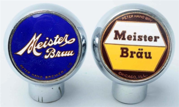 LOT OF 2: MEISTER BRAU BEER TAP KNOBS.            