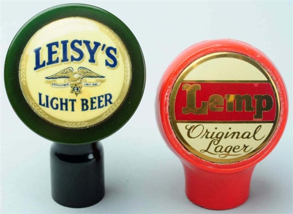 LOT OF 2: LEMP & LEISEYS BEER TAP KNOBS.         