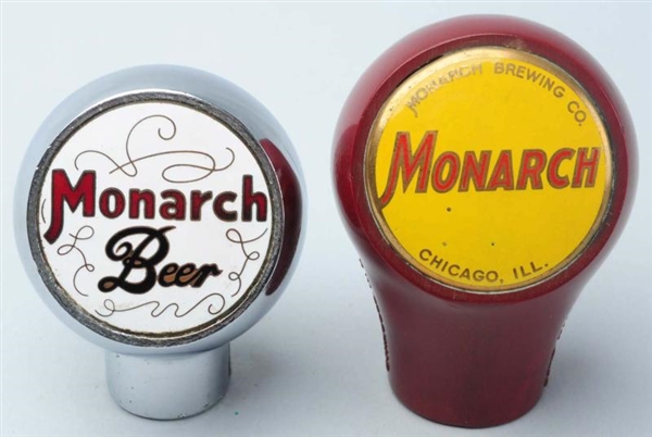 LOT OF 2: MONARCH BEER TAP KNOBS.                 