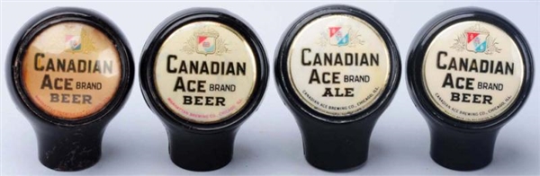LOT OF 4: CANADIAN ACE BEER TAP KNOBS.            