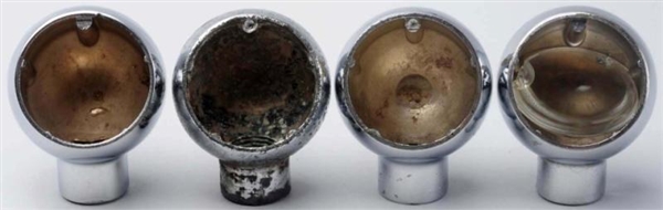 LOT OF 4: EMPTY SILVER BEER TAP KNOBS.            