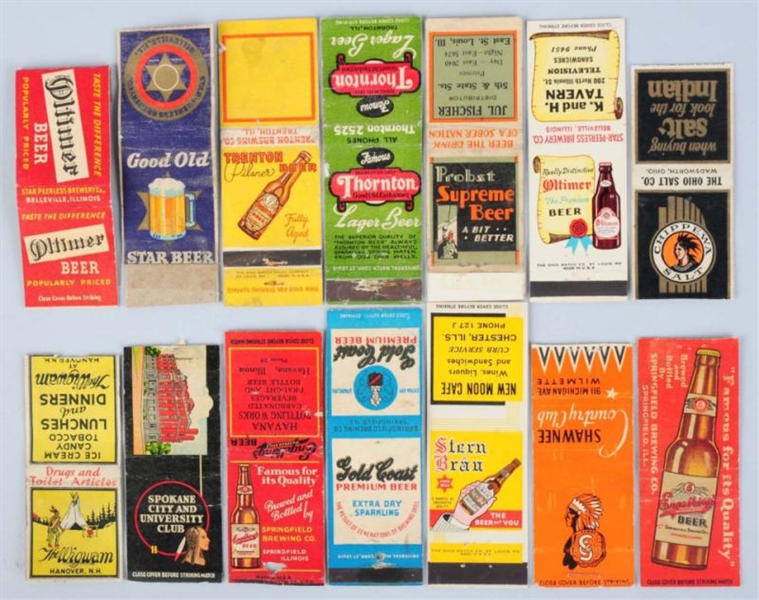 LOT OF ASSORTED COASTERS & MATCHBOOKS.            