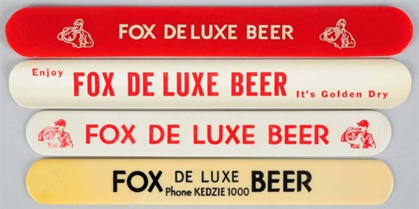 LOT OF 4: FOX DELUXE BEER FOAM SCRAPERS.          