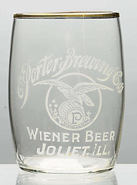 E. PORTER BREWING CO. ACID-ETCHED BEER GLASS.     