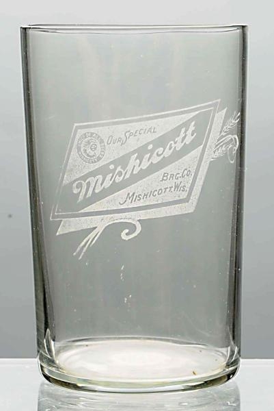 MISHICOTT BREWING CO. ACID-ETCHED BEER GLASS.     