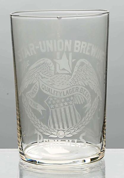 STAR UNION BREWING CO. ACID-ETCHED BEER GLASS.    