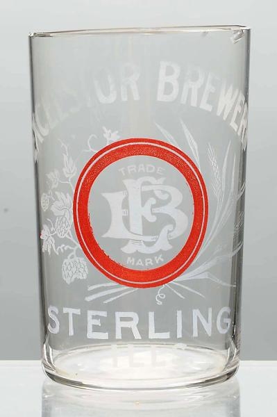 EXCELSIOR BREWERY CO. ACID-ETCHED BEER GLASS.     
