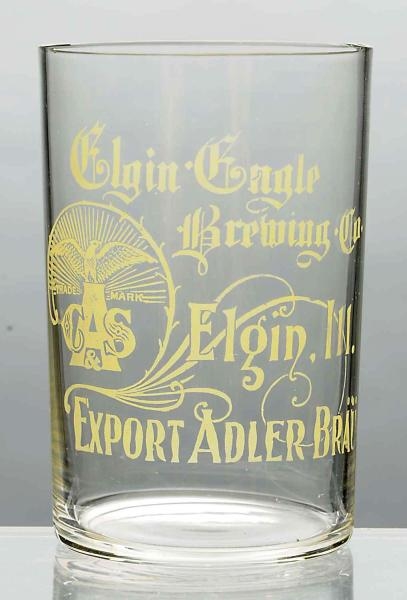 ELGIN EAGLE BREWING CO. ACID-ETCHED BEER GLASS.   