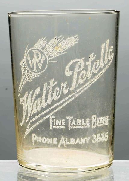 WALTER PETELLE ACID-ETCHED BEER GLASS.            