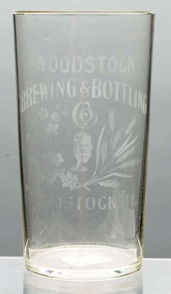 WOODSTOCK BREWERY & BOTTLING ACID-ETCHED GLASS.   