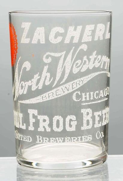 ZACHERL NORTHWESTERN ACID-ETCHED BEER GLASS.      