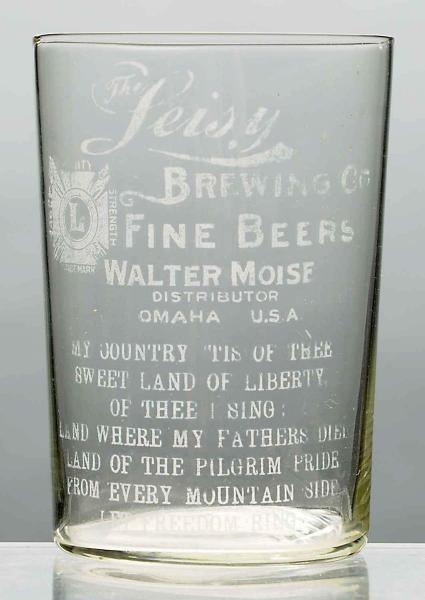 LEISY BREWING CO. FINE BEERS ACID-ETCHED GLASS.   