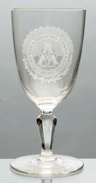 AURORA BREWING CO. ACID-ETCHED BEER GLASS.        