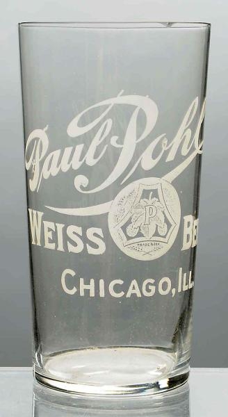 PAUL POHL WEISS ACID-ETCHED BEER GLASS.           