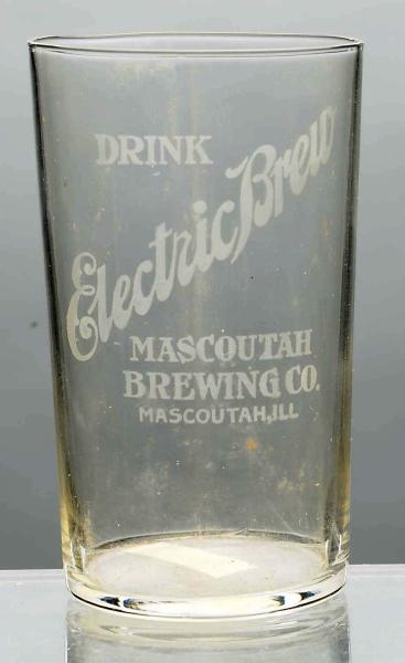 ELECTRIC BREW ACID-ETCHED BEER GLASS.             