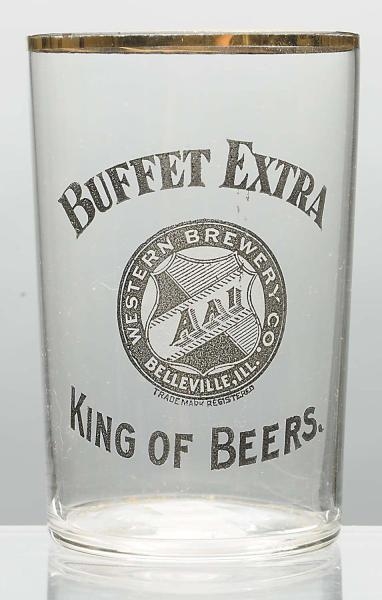 BUFFET EXTRA BLACK ACID-ETCHED BEER GLASS.        