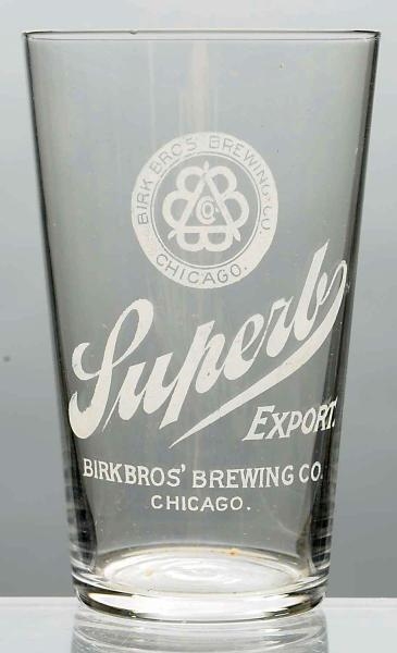 SUPERB EXPORT ACID-ETCHED BEER GLASS.             
