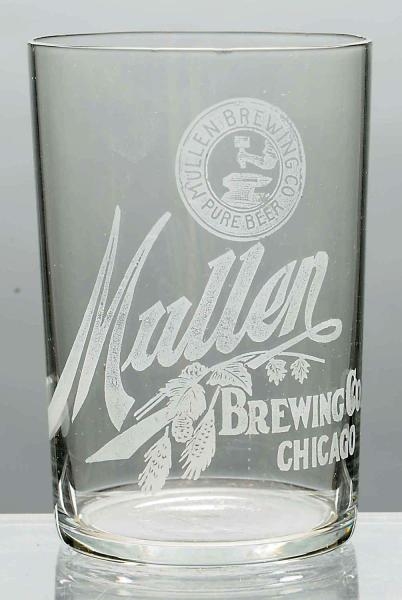 MULLEN BREWING COMPANY ACID-ETCHED BEER GLASS.    