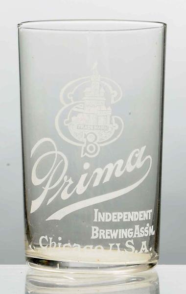 PRIMA ACID-ETCHED BEER GLASS.                     