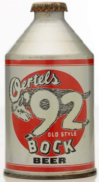 OERTELS 92 BOCK BEER CROWNTAINER BEER CAN. *    