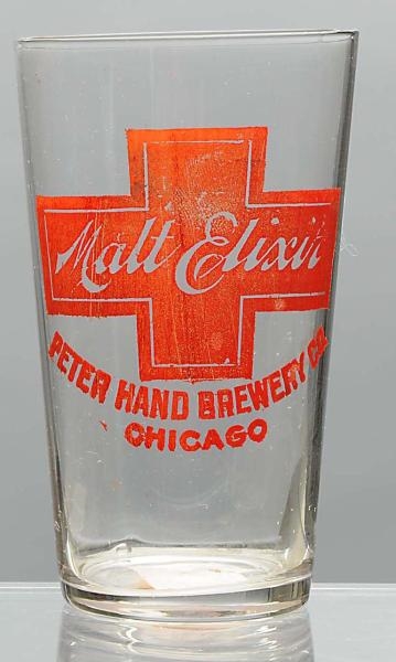 MALT-ELIXIR ACID-ETCHED BEER GLASS.               