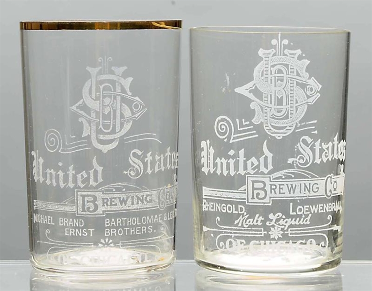 LOT OF 2: UNITED STATES BREWING CO. GLASSES.      