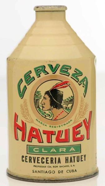 HATUEY CERVEZA CLARA CROWNTAINER BEER CAN.        