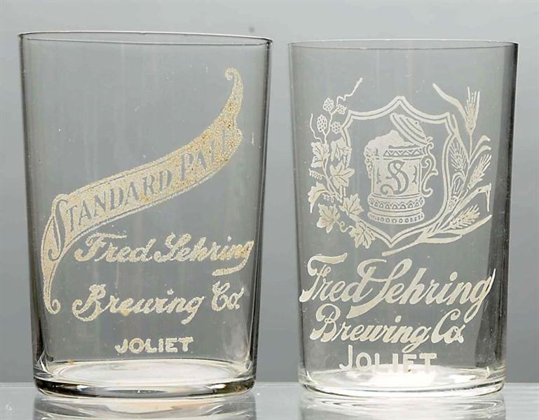 LOT OF 2: FRED SEHRING BEER GLASSES.              