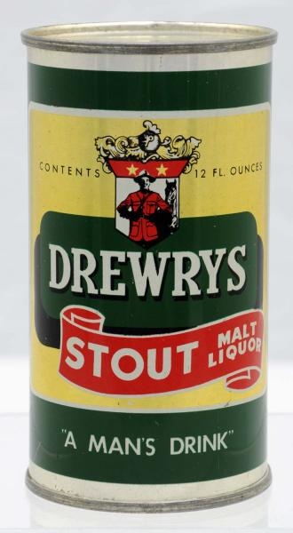 DREWRYS STOUT MALT LIQUOR FLAT BEER CAN.          