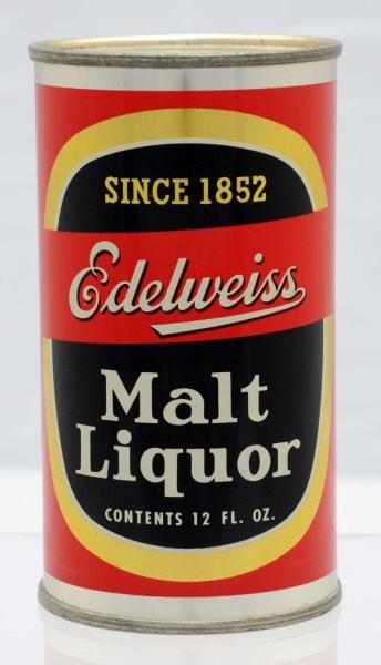 EDELWEISS MALT LIQUOR FLAT TOP BEER CAN.          