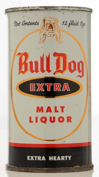 BULL DOG EXTRA MALT LIQUOR FLAT TOP BEER CAN.     