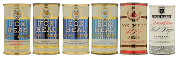 LOT OF 6: FOX HEAD BEER CANS.                     