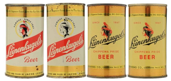 LOT OF 4: LEINENKUGELS BEER CANS.                