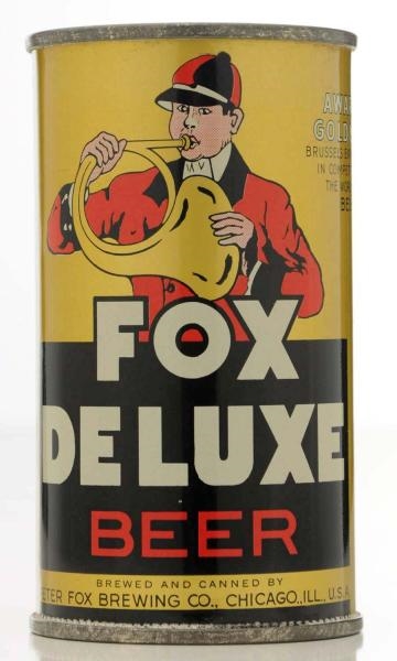 FOX DELUXE BEER INSTRUCTIONAL BEER CAN.           