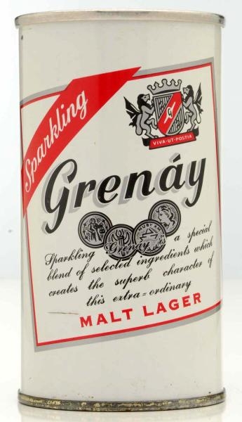 GRENAY MALT LAGER ZIP TOP BEER CAN.               