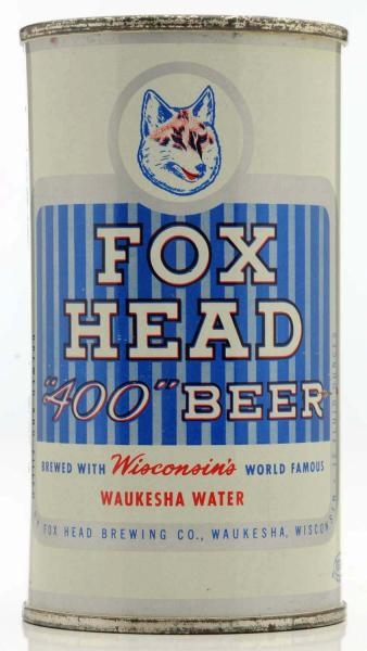 FOX HEAD "400" FLAT TOP BEER CAN.                 