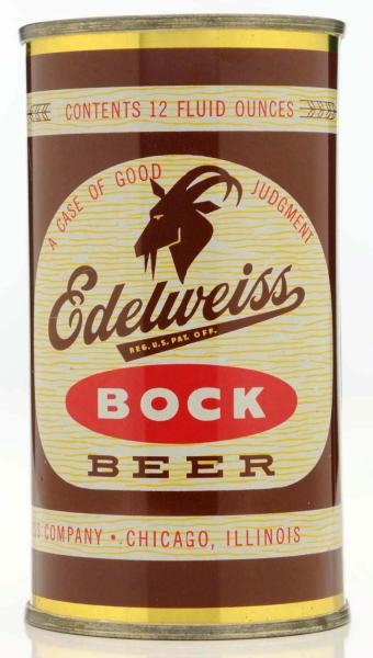EDELWEISS BOCK FLAT TOP BEER CAN.                 